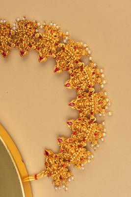 Traditional Gold Plated Statment Temple Jewellery Set 4