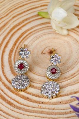 American Diamond Ruby Necklace Set with Earrings, Bracelet, and Ring 8