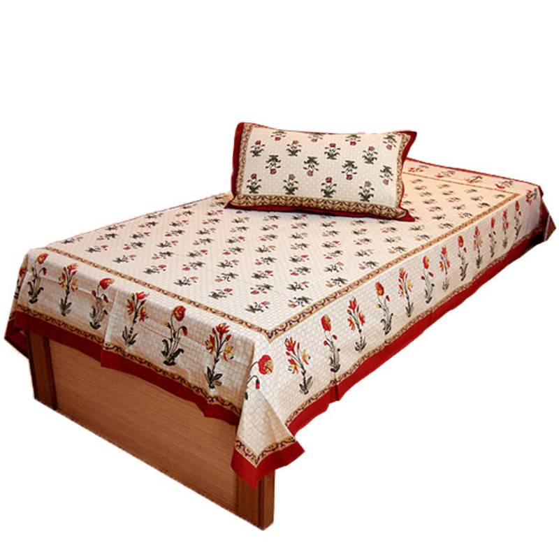 Jaipuri Designer Single Bed Sheet Bed Spread Cover 026
