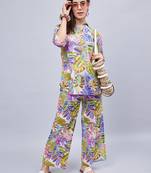 Winred woman multicolour printed collared neck co-ord set