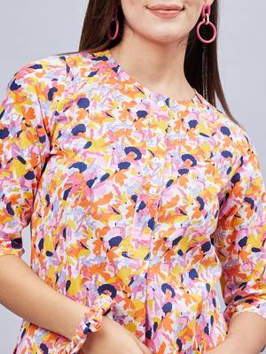 Winred woman multicolor printed front placket co-ord set 5