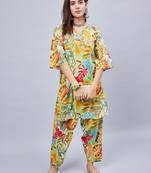Winred woman multicolour printed v-neck co-ord set