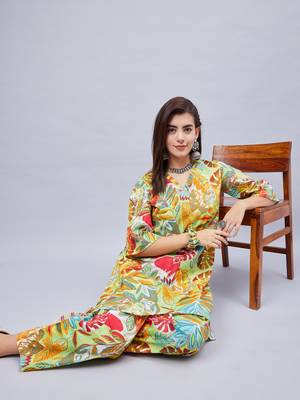 Winred woman multicolour printed v-neck co-ord set 2