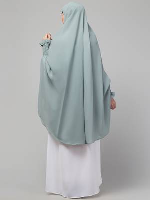 Nazneen stretchable smoking at wrist knee length Jilbab cum prayer khimar Hijab 2