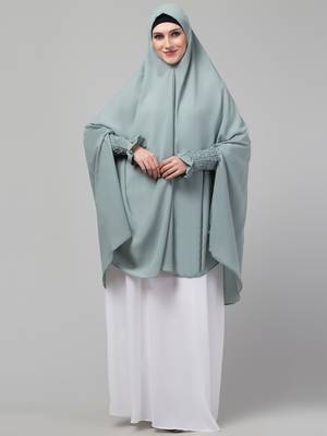 Nazneen stretchable smoking at wrist knee length Jilbab cum prayer khimar Hijab 3