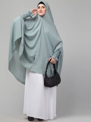 Nazneen stretchable smoking at wrist knee length Jilbab cum prayer khimar Hijab 5