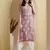Ada Hand Embroidered Dusty Pink Modal Lucknowi Chikankari Women Indian Straight Kurta - A411535
