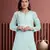 Hand Embroidered Sea Green Cotton Lucknowi Chikankari Indian Women Straight Kurti