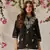 Hand Embroidered Black Cotton Lucknowi Chikankari Indian Women Straight Kurti