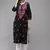 Hand Embroidered Black Cotton Lucknow Chikankari Indian Women Straight Kurta
