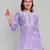 Hand Embroidered Mauve Cotton Lucknowi Chikankari Straight Kurti For Women