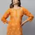 Ada Hand Embroidered Ochre Mustard Cotton Lucknowi Chikankari Short Kurti for Women - A911369