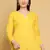 Hand Embroidered Yellow Cotton Lucknowi Chikankari Straight Kurti For Women