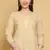 Hand Embroidered Fawn Cotton Lucknowi Chikankari Straight Kurti For Women