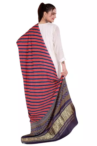 DesiButik Silk Dupatta with Zari Work 36*102 inches