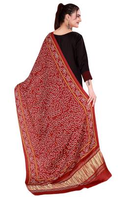 DesiButik Silk Dupatta with Zari Work 36*102 inches 2