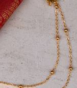 Festive Patterned Gold Plated Nose Ring With Chain