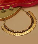 Traditional Gold Laxmi Coin Necklace Set