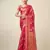 Red Organza Faux Kanjeevaram Woven Saree With Unstitched Blouse Piece
