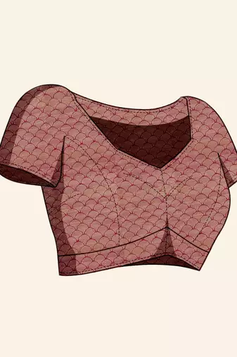 Wine Organza Faux Kanjeevaram Woven Saree With Unstitched Blouse Piece