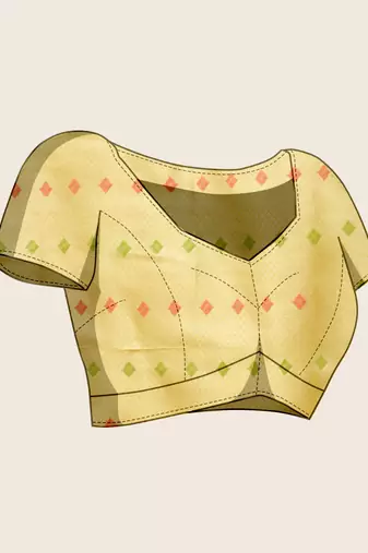 Yellow Organza Faux Kanjeevaram Woven Saree With Unstitched Blouse Piece