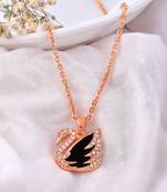Rose gold plated swan pendant chain
