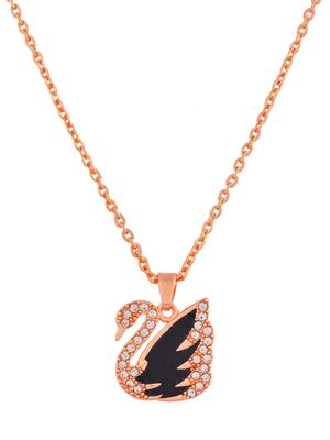 Rose gold plated swan pendant chain 3