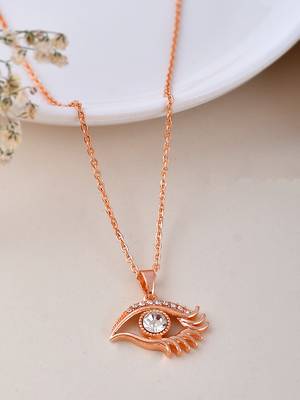 Evil eye rose gold pendant chain 1