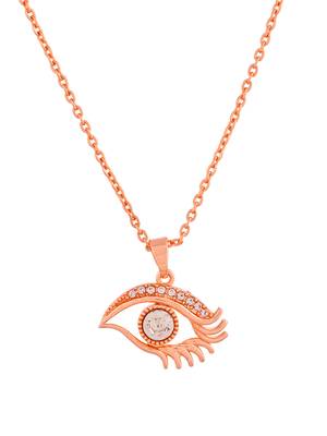 Evil eye rose gold pendant chain 3