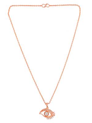 Evil eye rose gold pendant chain 4