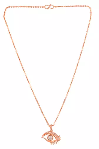 Evil eye rose gold pendant chain