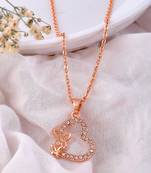 Heart cz rose gold pendant chain