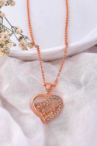 Love heart pendant chain