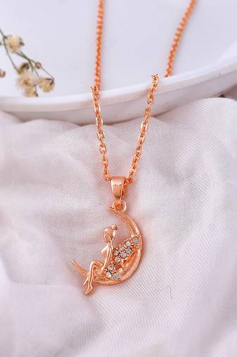 Angel rose gold pendant chain