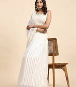 Ivory Embroidered Lehenga Set With Blouse And Dupatta