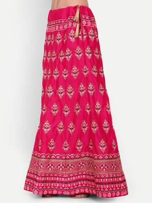 Pink Embroidered Semi Stitched Zari Work and Thread Work Lehenga Choli 6