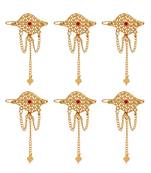 Gold color 6 pieces gold plated hair pin