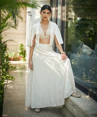 White Beryl Embroidered Lehenga Set 2