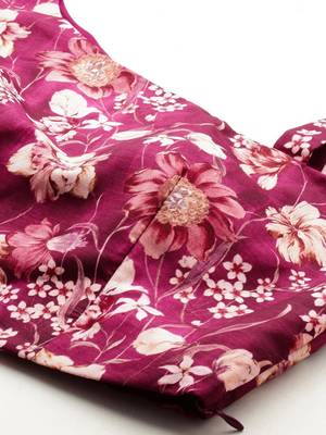 Ethnovog Ready To Wear Maroon Art Silk Printed Skirt Set 4