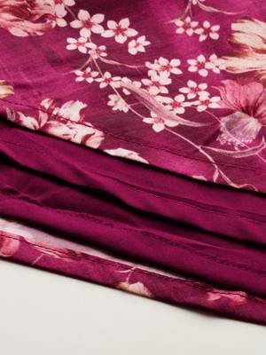 Ethnovog Ready To Wear Maroon Art Silk Printed Skirt Set 6