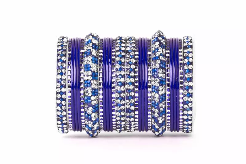 Beautiful Check Stone Pattern Bangle For Two Hands