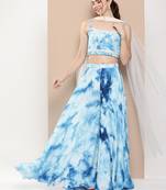 Ethnovog Ready To Wear Multicolored Chinon Sharara Set