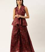 Ethnovog Ready To Wear MultiColored Art Silk Printed Co Ords Set