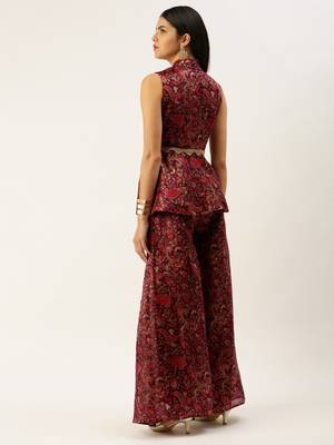 Ethnovog Ready To Wear MultiColored Art Silk Printed Co Ords Set 2