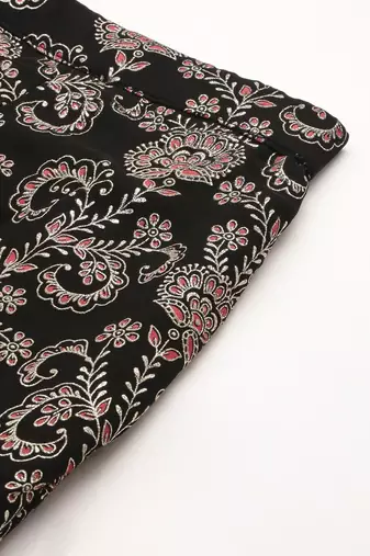 Ethnovog Ready To Wear Black Foli Print Georgette Co Ords Set