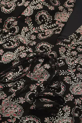 Ethnovog Ready To Wear Black Foli Print Georgette Co Ords Set