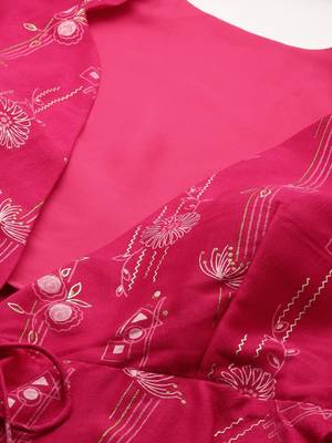Ethnovog Ready To Wear Pink Foli Print Art Silk Co Ords Set 4