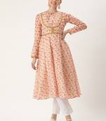 Ethnovog Ready To Wear White Art Silk Digital Printed Kurta Set