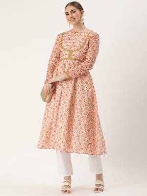 Ethnovog Ready To Wear White Art Silk Digital Printed Kurta Set 6
