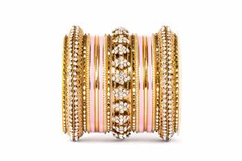 Fancy Golden Themed Enamel Bangel Set For Single Hand 1